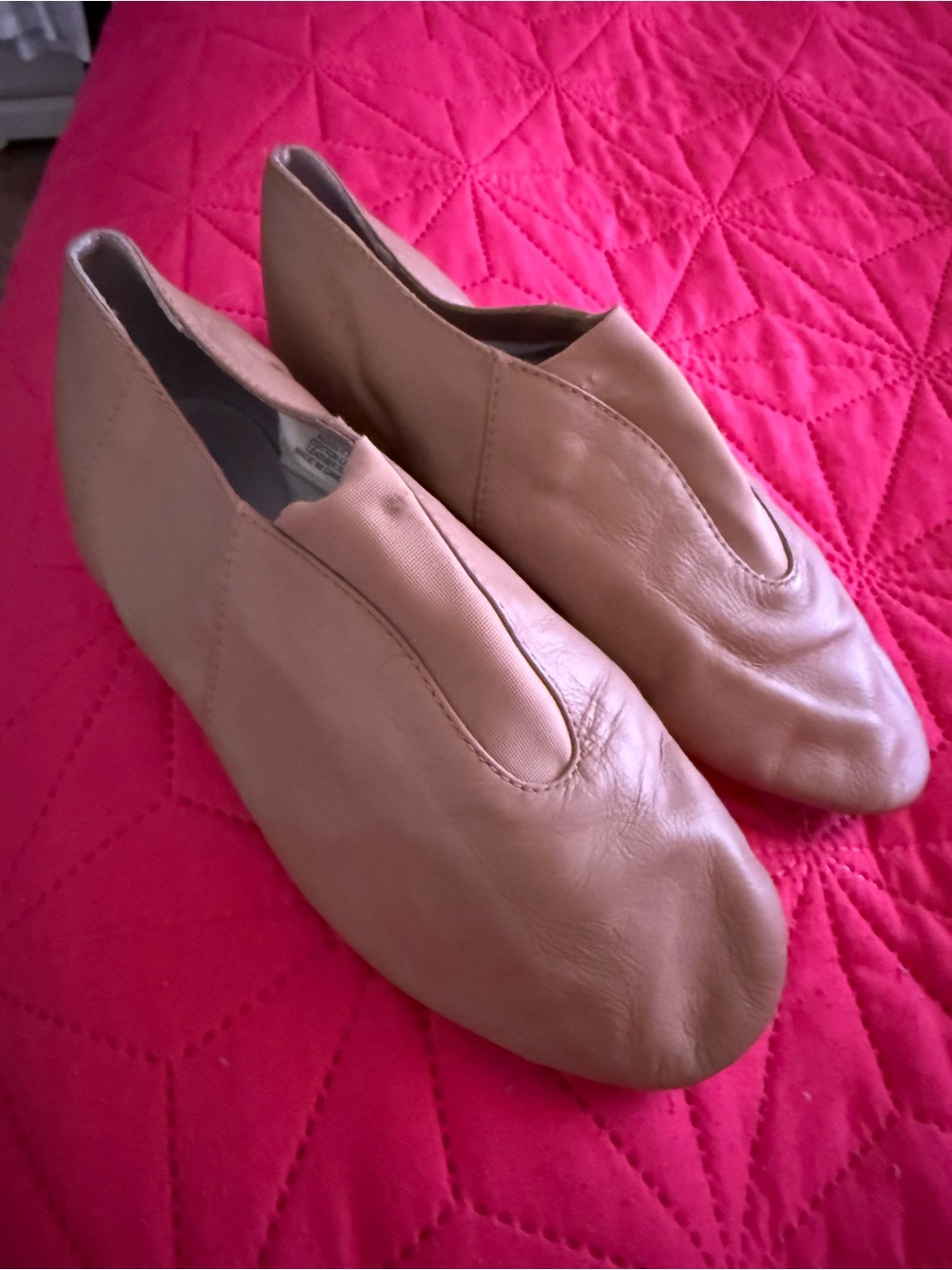 Bloch Nude/Tan Leather Slip-On Dance Flats